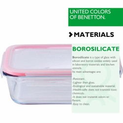 Boîte à lunch hermétique Benetton BE083 100 ml Rouge Blanc Verre Borosilicaté