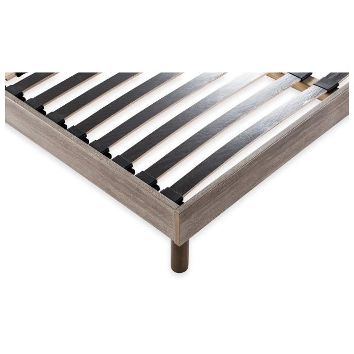 DEKO DREAM Sommier en kit 90x190 - Décor chene et gris