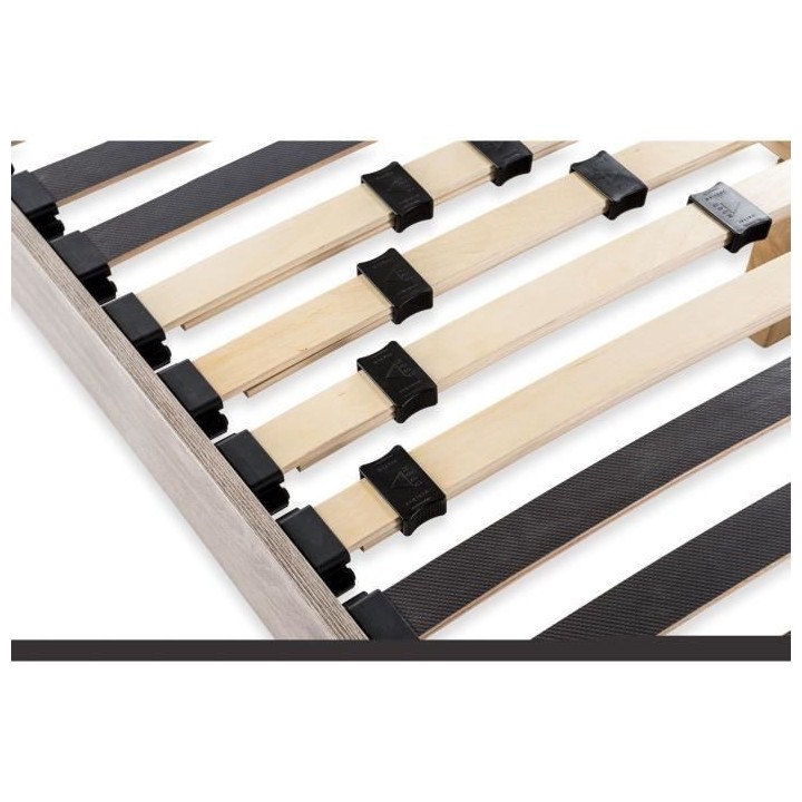 DEKO DREAM Sommier en kit 140x190 - Décor chene et gris