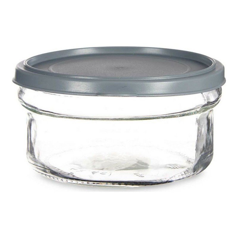 Panier-repas rond avec couvercle Gris 4,15 L Transparent Plastique verre 12 x 6 x 12 cm 415 ml