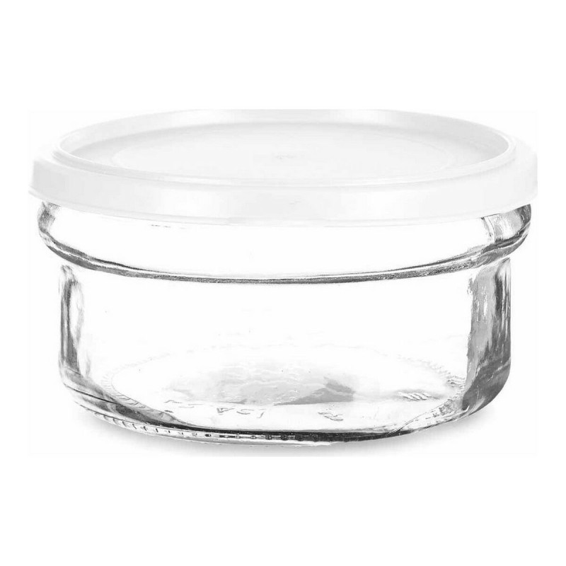 Panier-repas rond avec couvercle Blanc Plastique verre 415 ml