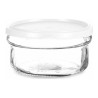 Panier-repas rond avec couvercle Blanc Plastique verre 415 ml