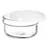 Panier-repas rond avec couvercle Blanc Plastique verre 415 ml