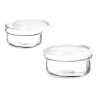 Panier-repas rond avec couvercle Blanc Plastique verre 415 ml