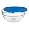 Panier-repas rond avec couvercle Bleu Plastique verre (1135 ml)