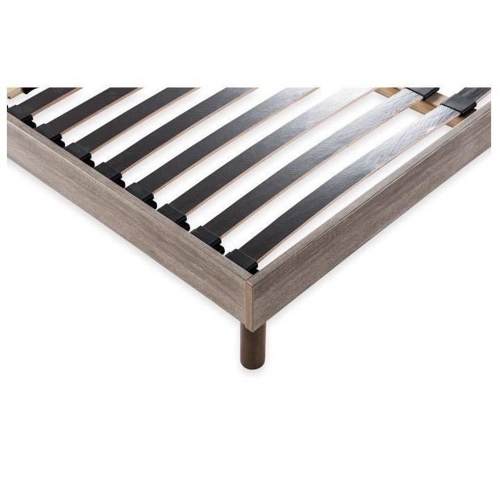 DEKO DREAM Sommier en kit 160x200 - Décor chene et gris