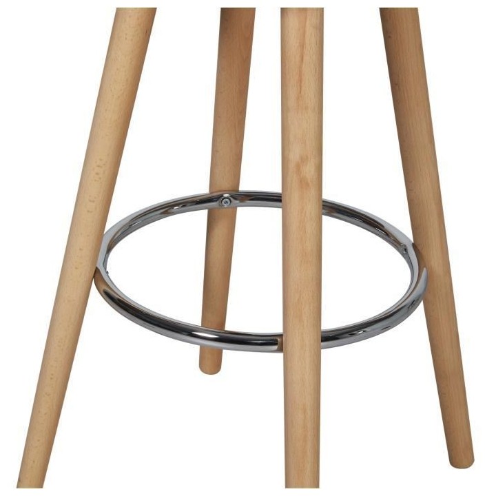 Lot de 2 tabourets de bar - Blanc - Pied metal peinture bois - L 39 x