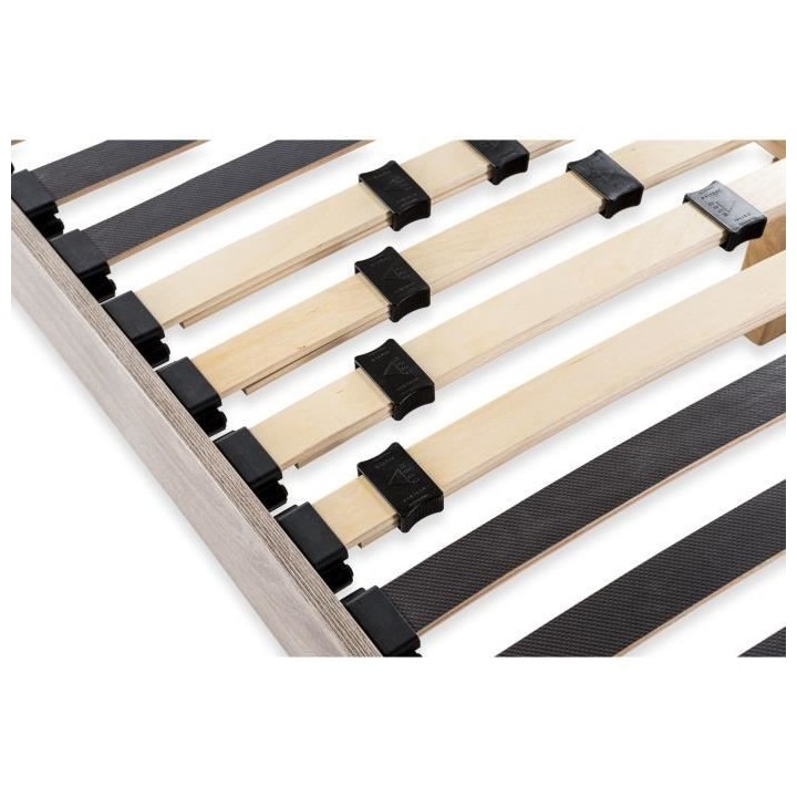 DEKO DREAM Sommier en kit 160x200 - Décor chene et gris