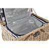 Panier DKD Home Decor osier Pique-nique Céramique Naturel Bleu Polyester Acier inoxydable (41 x 33 x 23 cm)  