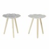 Table d'appoint DKD Home Decor Blanc Beige Bois Sapin Bois MDF 40 x 40 x 45 cm  (2 Unités)