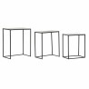 Set de 3 Tables Gigognes DKD Home Decor Argenté Noir Métal Aluminium Moderne (50,5 x 28,5 x 59 cm) (1) (3 pcs) (3 Unités)