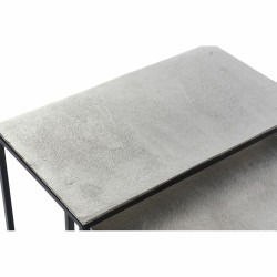 Set de 3 Tables Gigognes DKD Home Decor Argenté Noir Métal Aluminium Moderne (50,5 x 28,5 x 59 cm) (1) (3 pcs) (3 Unités)