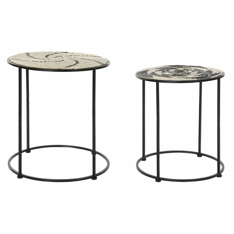 Set de 2 Tables Gigognes DKD Home Decor Naturel Noir Fer 46 x 46 x 51 cm