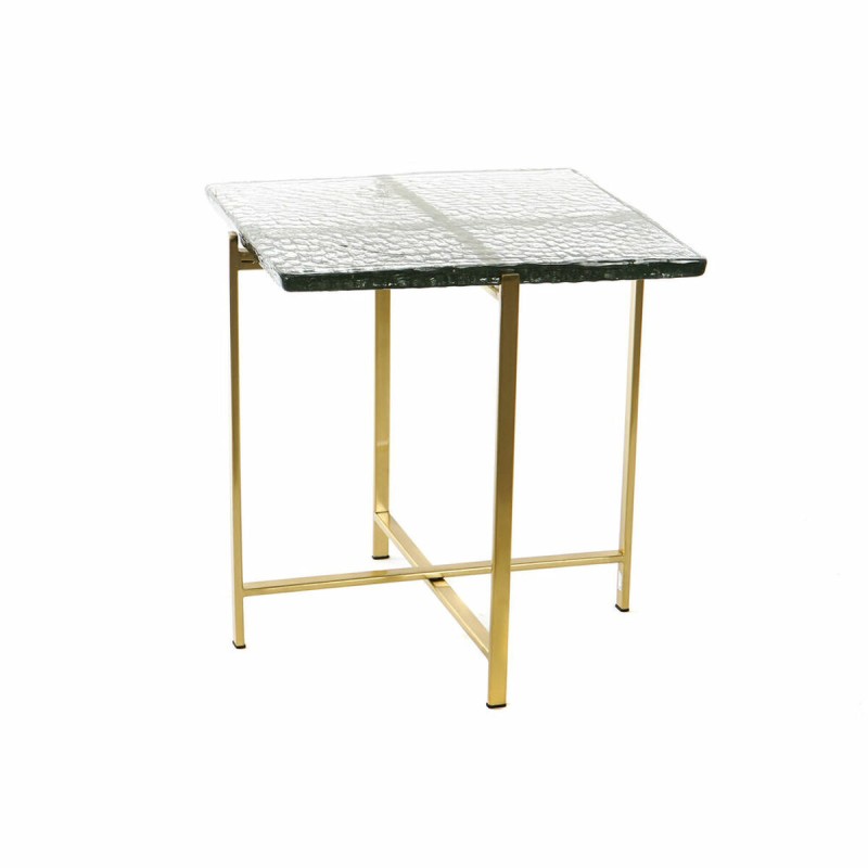 Table d'appoint DKD Home Decor Doré Métal Verre 48 x 47,5 x 49 cm