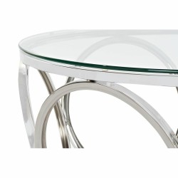 Table Basse DKD Home Decor 60 x 60 x 43 cm Verre Acier inoxydable Aluminium