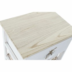 Caisson à Tiroirs DKD Home Decor Blanc Marron Clair osier Bois de paulownia 40 x 29 x 73 cm