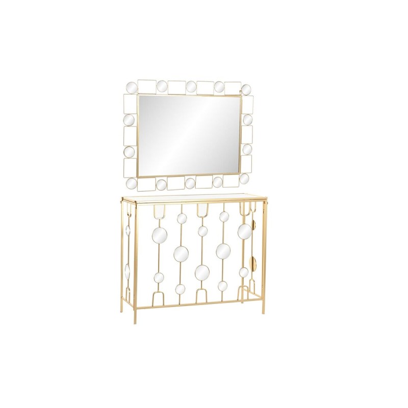 Console DKD Home Decor Miroir Doré Métal (92 x 32 x 78 cm)