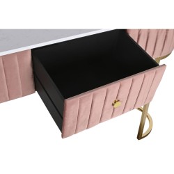 Console DKD Home Decor Rose Doré Métal Marbre 120 x 35 x 80 cm