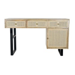 Bureau DKD Home Decor Naturel Noir (130 x 50 x 76 cm)