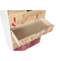 Commode DKD Home Decor Scandi Naturel Bois d'hévéa Blanc Bordeaux Bois MDF 60 x 30 x 108 cm