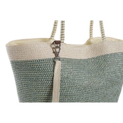 Sac de plage DKD Home Decor 43 x 10 x 28 cm Beige Marron Vert (2 Unités)