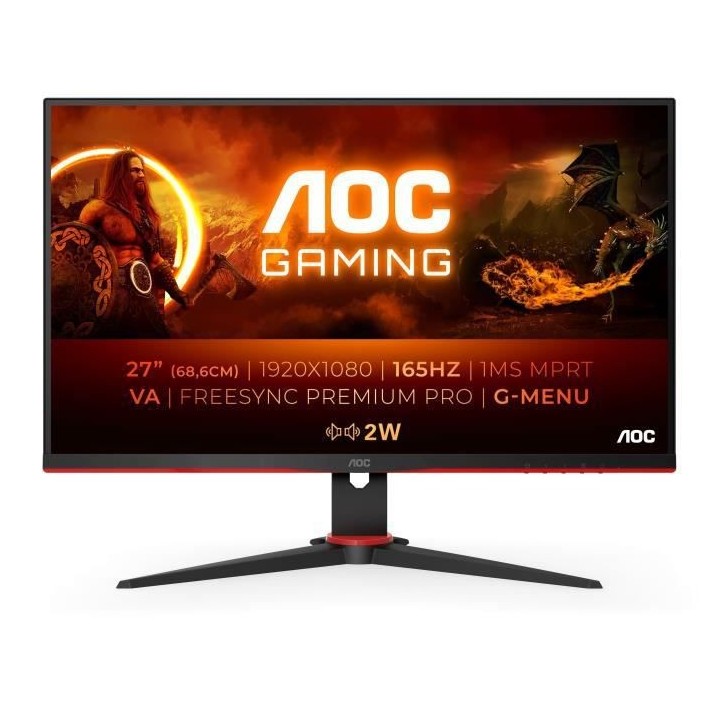 Ecran PC - AOC - 27G2SAE/BK - 27 VA FHD 1ms 165Hz HDMI DisplayPort VGA