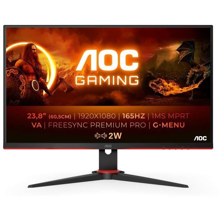 Ecran PC - AOC - 24G2SAE/BK - 23,6 VA FHD 1ms 165Hz HDMI DisplayPort V
