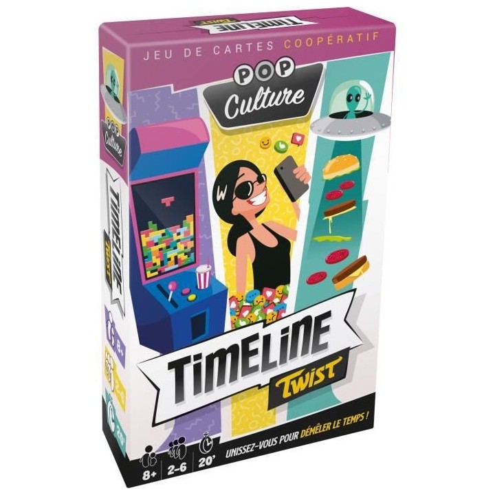 Timeline Twist Pop Culture|Asmodee - Jeu de cartes coopératif - 2 a 6