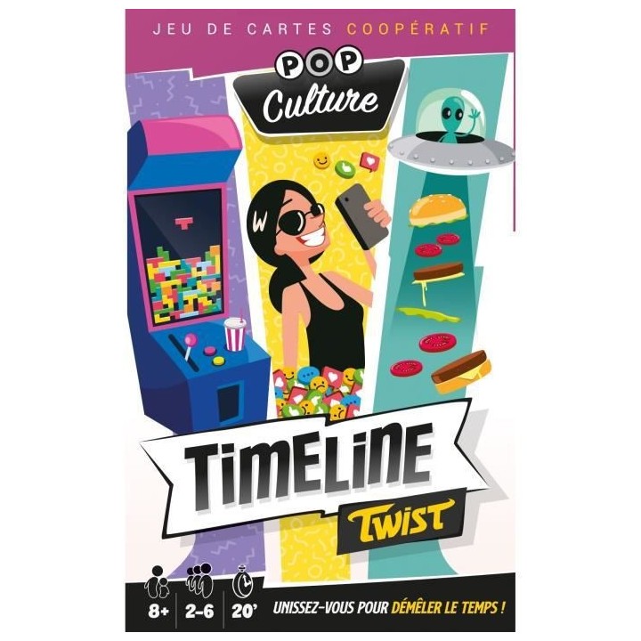 Timeline Twist Pop Culture|Asmodee - Jeu de cartes coopératif - 2 a 6