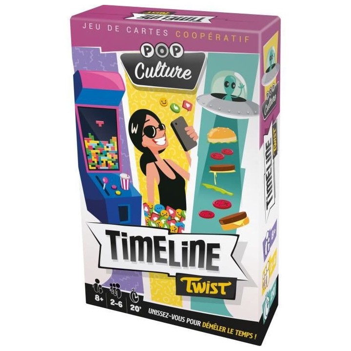 Timeline Twist Pop Culture|Asmodee - Jeu de cartes coopératif - 2 a 6