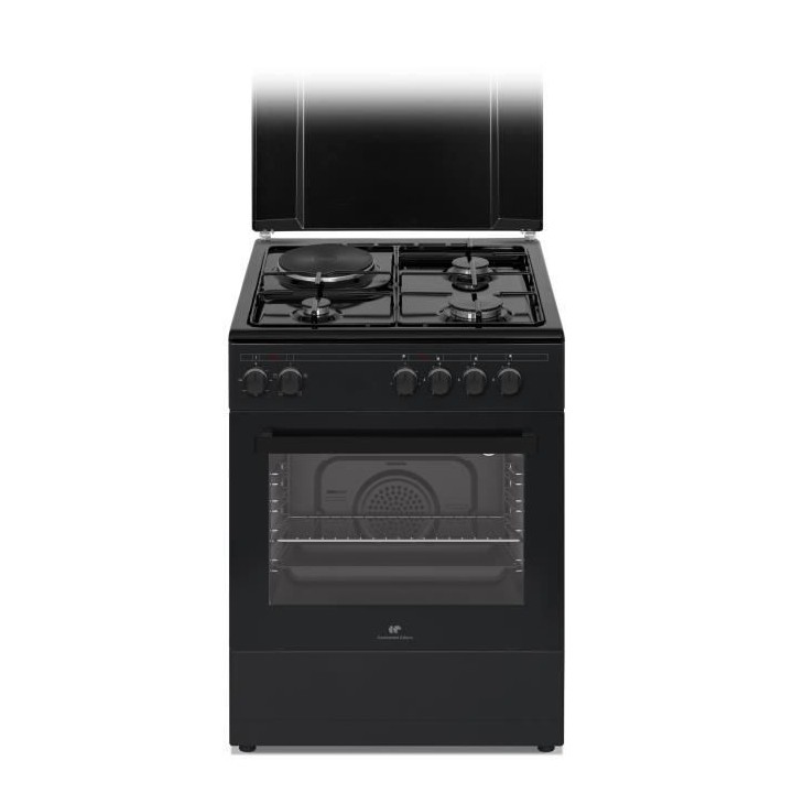 Cuisiniere mixte CONTINENTAL EDISON CECM60FCB - 3 feux gaz + 1 électr