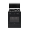 Cuisiniere mixte CONTINENTAL EDISON CECM60FCB - 3 feux gaz + 1 électrique - L59,8 x P61 xH83 cm - Noir