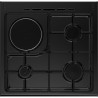 Cuisiniere mixte CONTINENTAL EDISON CECM60FCB - 3 feux gaz + 1 électrique - L59,8 x P61 xH83 cm - Noir