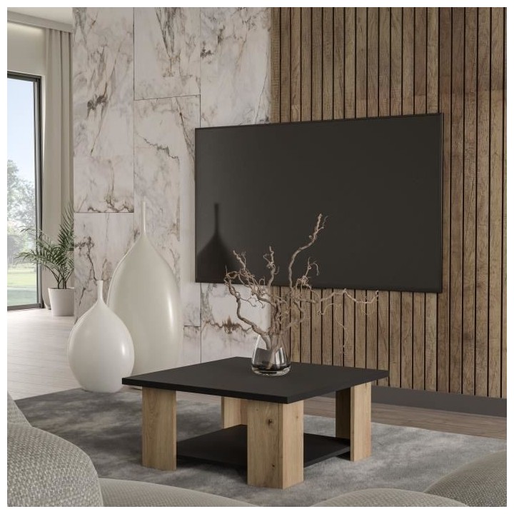 Table basse PILVI 2 Plateaux - Style contemporain - Particules mélami