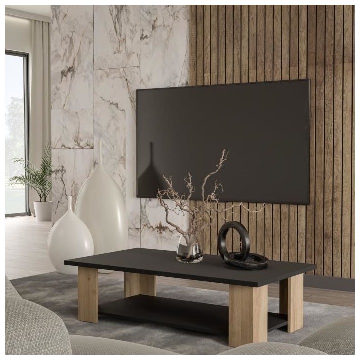 Table basse PILVI 2 Plateaux - Style contemporain - Particules mélami