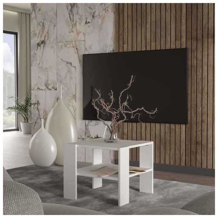 Table basse PILVI 2 Plateaux - Style contemporain - Particules mélami