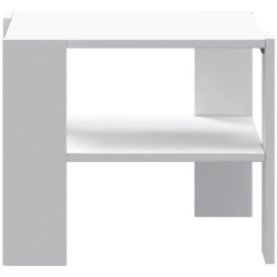 Table basse PILVI 2 Plateaux - Style contemporain - Particules mélaminé - Décor Blanc - L 55 x P 55 x H 45 cm