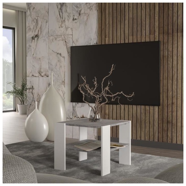 Table basse PILVI 2 Plateaux - Style contemporain - Particules mélami