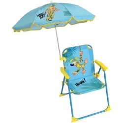 MARSUPILAMI Chaise pliante avec parasol ± chaise 53 x 39 x 39 cm, parasol ø 65 cm pour enfant