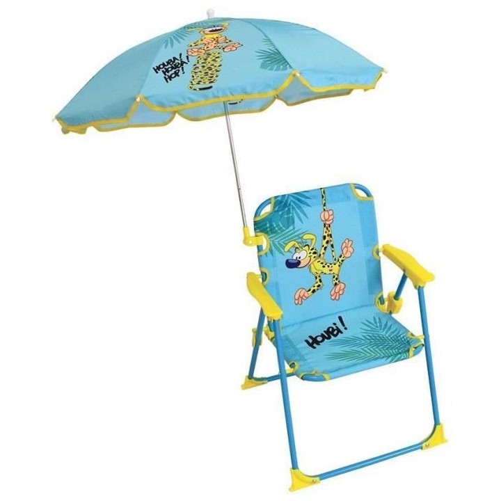 MARSUPILAMI Chaise pliante avec parasol ± chaise 53 x 39 x 39 cm, par