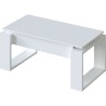 Table basse relevable - Mélaminé blanc - L 105 x P 55 x H 45 cm NOVA