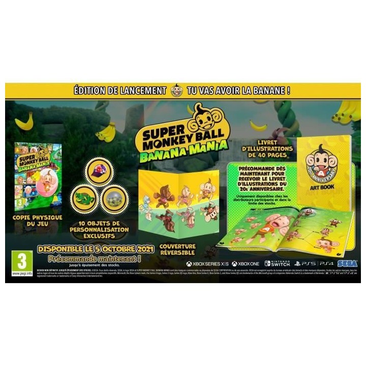 Super Monkey Ball : Banana Mania - Launch Edition Jeu PS5