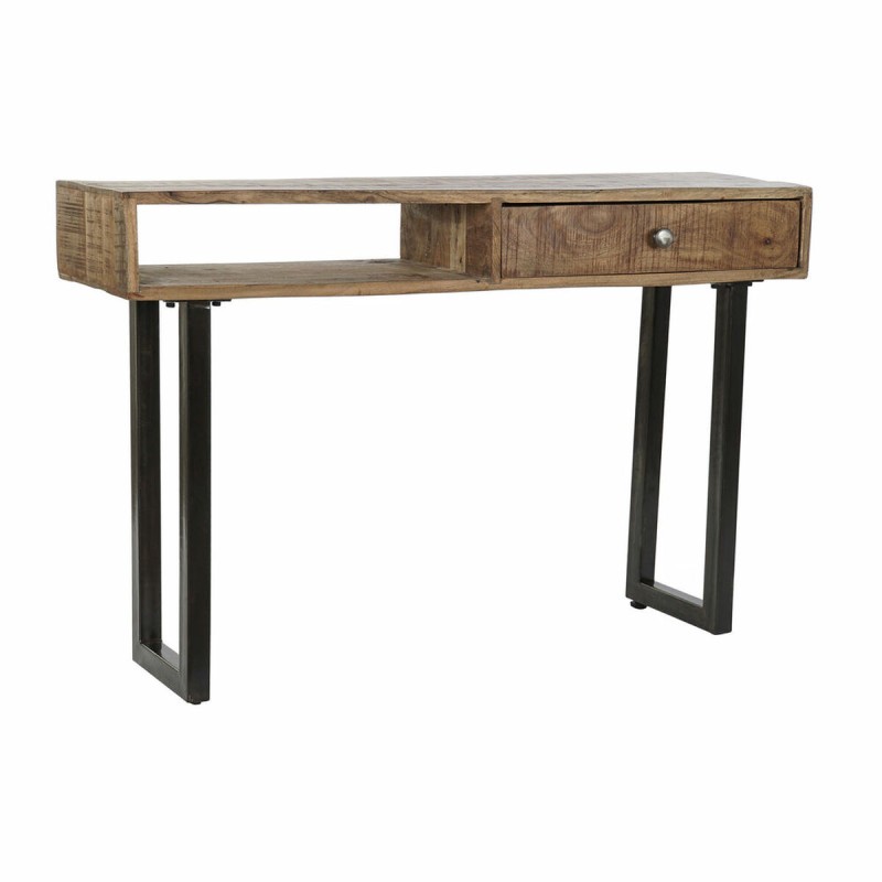 Console DKD Home Decor Marron Noir Métal Bois de manguier 118 x 30 x 76 cm