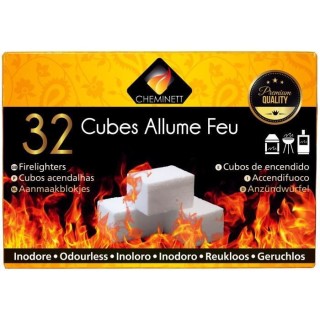 CHEMINETT Allume feu cubes blancs paraffine sans odeur désagréable -