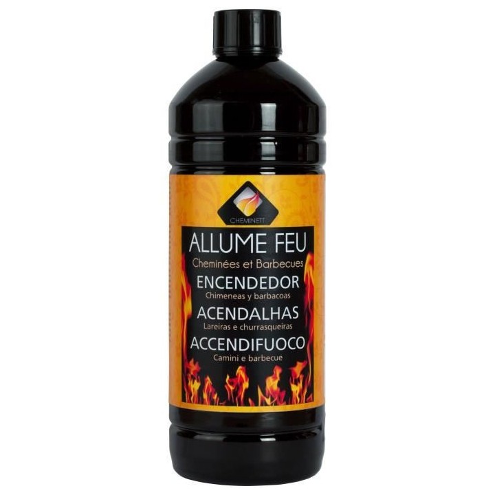 CHEMINETT Allume feu liquide classique - 1 L - sans odeur désagréabl