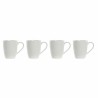 Ensemble de 4 mugs DKD Home Decor Naturel Bois d'hévéa Blanc 300 ml Grès