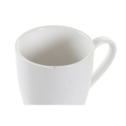 Ensemble de 4 mugs DKD Home Decor Naturel Bois d'hévéa Blanc 300 ml Grès