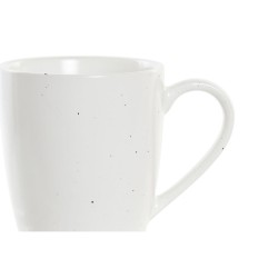 Ensemble de 4 mugs DKD Home Decor Naturel Bois d'hévéa Blanc 300 ml Grès