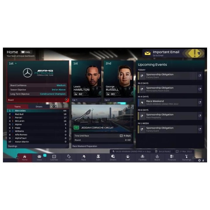 F1 Manager 2022 Jeu PS4