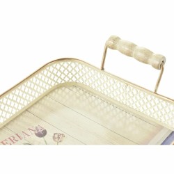 Jeux de plateaux DKD Home Decor 40 x 21 x 8 cm Rose Métal 8 cm 3 Pièces Shabby Chic